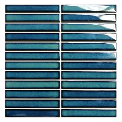 Keramická mozaika Premium Mosaic Kit Kat aqua blue 30x30 cm lesk MOSKK2AQBL