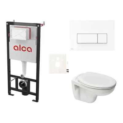 Cenově zvýhodněný závěsný WC set Alca do lehkých stěn / předstěnová montáž+ WC S-Line S-line Pro