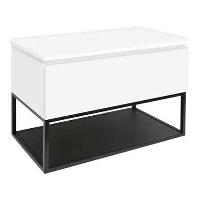 Koupelnová skříňka s krycí deskou SAT B-Way 99x57x45 cm bílá lesk BWAY100WDESK