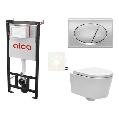 Cenově zvýhodněný závěsný WC set Alca do lehkých stěn / předstěnová montáž+ WC SAT Brevis SIKOAS