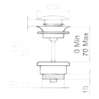 LAUFEN Umyvadlová výpust, Click-clack H3709890041041