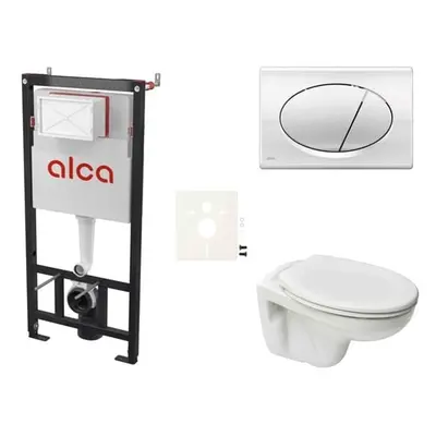 Cenově zvýhodněný závěsný WC set Alca do lehkých stěn / předstěnová montáž+ WC S-Line S-line Pro