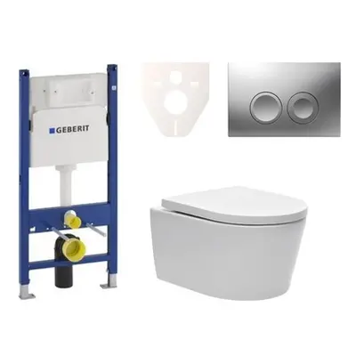 Cenově zvýhodněný závěsný WC set Geberit do lehkých stěn / předstěnová montáž+ WC SAT Brevis SIK