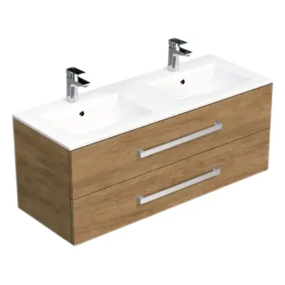 Koupelnová skříňka s umyvadlem SAT Cube Way 120x53x46 cm dub Hickory CUBE461202DHMOD