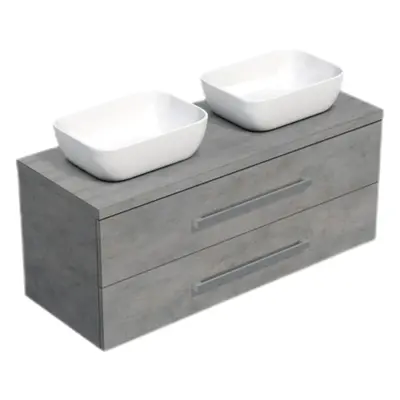 Koupelnová skříňka pod umyvadlo s deskou SAT Cube Way 120x47,5x46 cm beton mat CUBE461203BESAT45