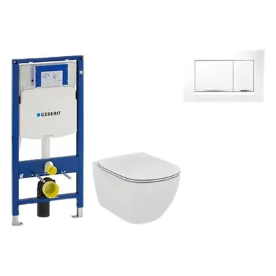 Cenově zvýhodněný závěsný WC set Geberit do lehkých stěn / předstěnová montáž+ WC Ideal Standard