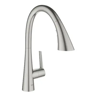 Dřezová baterie GROHE Zedra s vytahovací sprškou, 3 proudy supersteel 32294DC2