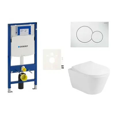 Cenově zvýhodněný závěsný WC set Geberit do lehkých stěn / předstěnová montáž+ WC Glacera Ava SI