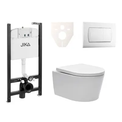 Cenově zvýhodněný závěsný WC set Jika do lehkých stěn / předstěnová montáž+ WC SAT Brevis SIKOJS