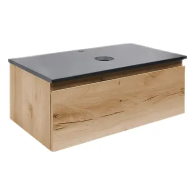 Koupelnová skříňka s žulovou krycí deskou SAT B-Way 79x30x45 cm dub BWAY80OAKZ