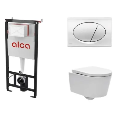 Cenově zvýhodněný závěsný WC set Alca do lehkých stěn / předstěnová montáž+ WC SAT Brevis SIKOAS