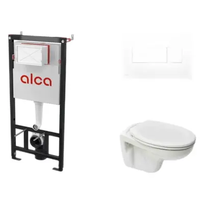 Cenově zvýhodněný závěsný WC set Alca do lehkých stěn / předstěnová montáž+ WC S-Line S-line Pro