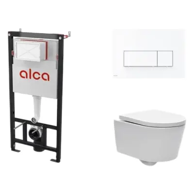 Cenově zvýhodněný závěsný WC set Alca do lehkých stěn / předstěnová montáž+ WC SAT Brevis SIKOAS