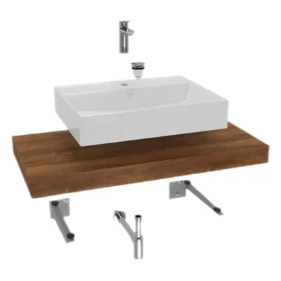 Koupelnová sestava Grohe s deskou pod umyvadlo Dolce 100x8x50 cm dub charleston KSETDO14