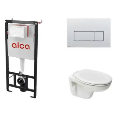 Cenově zvýhodněný závěsný WC set Alca do lehkých stěn / předstěnová montáž+ WC S-Line S-line Pro