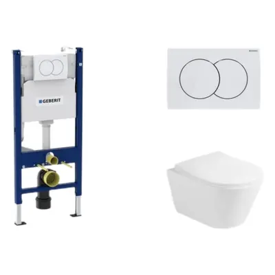 Cenově zvýhodněný závěsný WC set Geberit do lehkých stěn / předstěnová montáž+ WC Glacera Ava SI