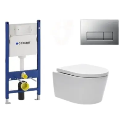 Cenově zvýhodněný závěsný WC set Geberit do lehkých stěn / předstěnová montáž+ WC SAT Brevis SIK