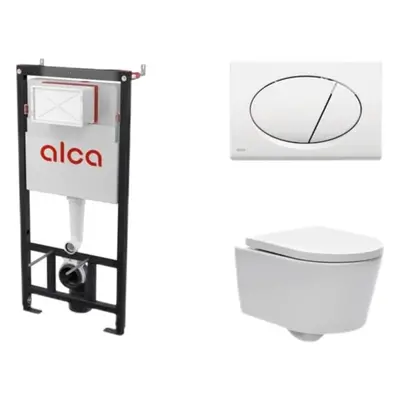 Cenově zvýhodněný závěsný WC set Alca do lehkých stěn / předstěnová montáž+ WC SAT Brevis SIKOAS