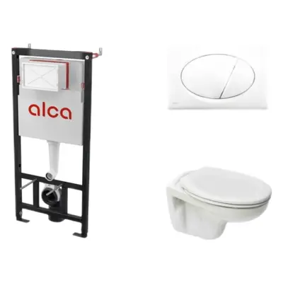 Cenově zvýhodněný závěsný WC set Alca do lehkých stěn / předstěnová montáž+ WC S-Line S-line Pro