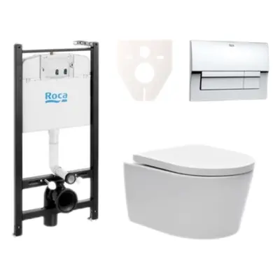 Cenově zvýhodněný závěsný WC set Roca do lehkých stěn / předstěnová montáž+ WC SAT Brevis SIKORS