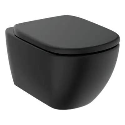 Ideal Standard Tesi wc s prkénkem softclose závěsné silk black mat zadní odpad T5361V3