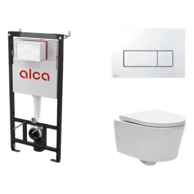 Cenově zvýhodněný závěsný WC set Alca do lehkých stěn / předstěnová montáž+ WC SAT Brevis SIKOAS