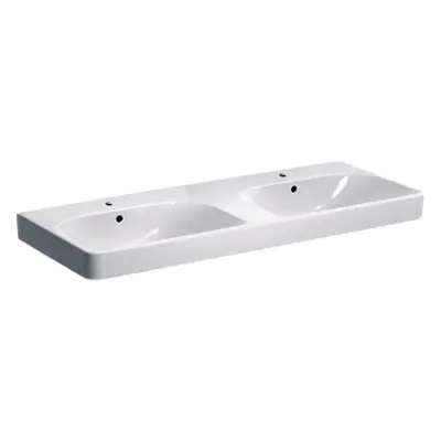 Geberit Smyle Square dvojumyvadlo 120x48 cm dva otvory pro baterii 500.223.01.1