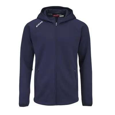 Mikina CCM Locker Room Full Zip Hoodie JR, Junior, XL, černá