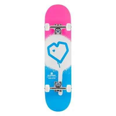 Blueprint Spray Heart V2 Skateboard Komplet (7.75"|Modrá/Bílá/Růžová)