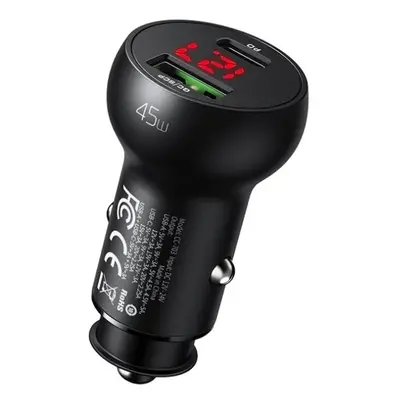 45W PD Car Charger with Digital Display