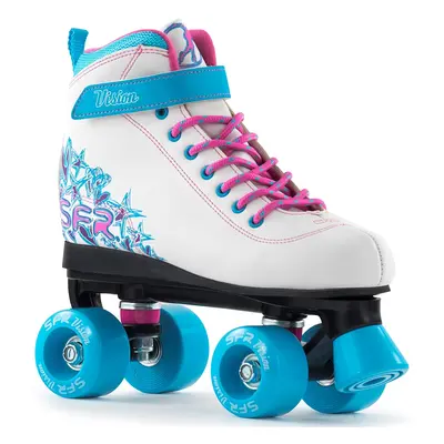 SFR Vision II Children's Quad Skates - White / Blue - UK:6J EU:39.5 US:M7L8