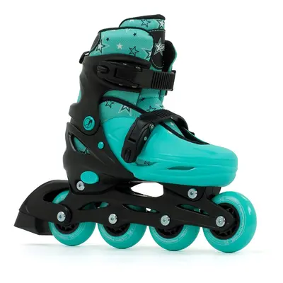 SFR Plasma Adjustable Children's Inline Skates - Black / Green - UK:11J-1J EU:29-33 US:M12J-2