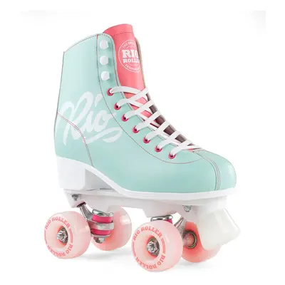 Rio Roller Script Adults Quad Skates - Teal / Coral - UK:7A EU:40.5 US:M8L9