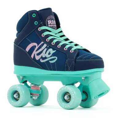 Rio Roller Lumina Children's Quad Skates - Navy / Green - UK:4J EU:37 US:M5L6