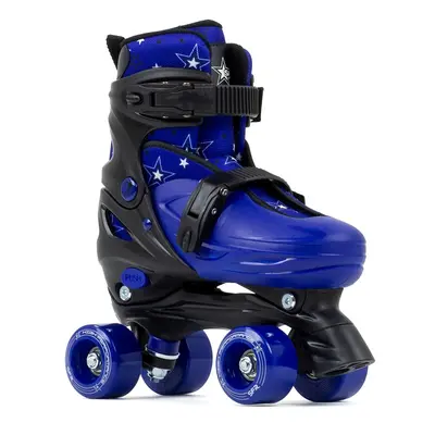 SFR Nebula Adjustable Children's Quad Skates - Black / Blue - UK:11J-1J EU:29-33 US:M12J-2