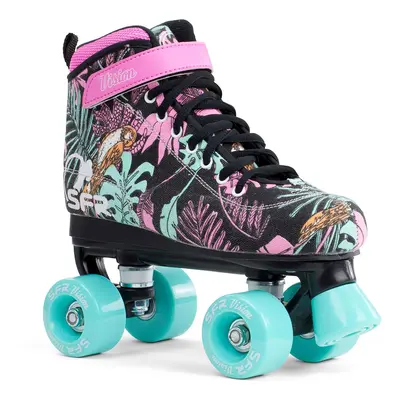 SFR Vision Canvas Children's Quad Skates - Black Floral - UK:2J EU:34 US:M3L4