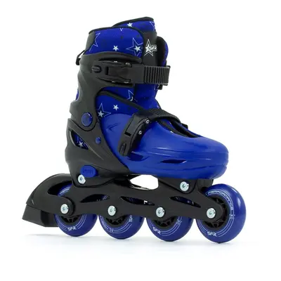 SFR Plasma Adjustable Children's Inline Skates - Black / Blue - UK:1J-4J EU:33-37 US:M2-5