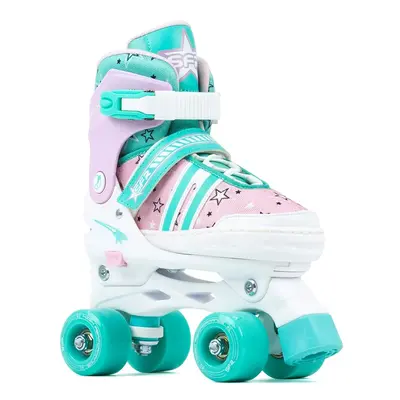 SFR Spectra Adjustable Children's Quad Skates - Pink / Green - UK:1J-4J EU:33-37 US:M2-5