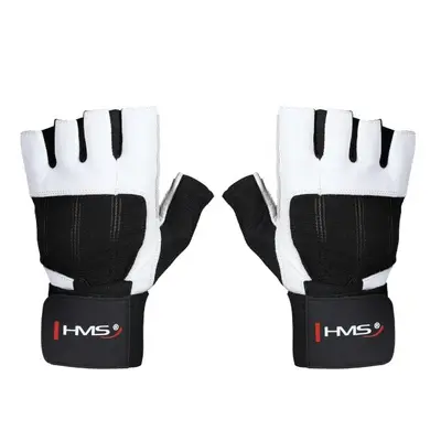 RST04 BÍLÉ VEL.M FITNESS RUKAVICE HMS