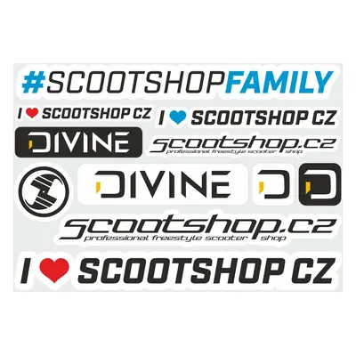 List samolepek Scootshop.cz X Divine