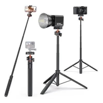 Tripod & Extension Rod with Built-in Invisible Smartphone Holder