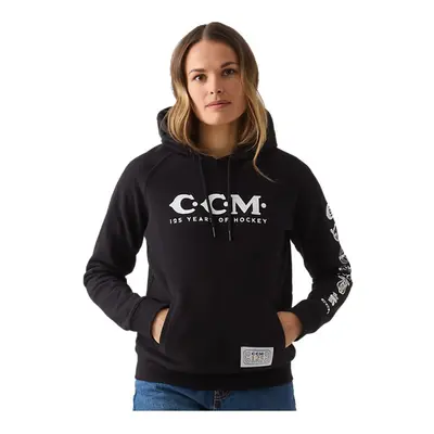 Dámská mikina CCM Years Pullover Hoodie SR, Senior, M, černá