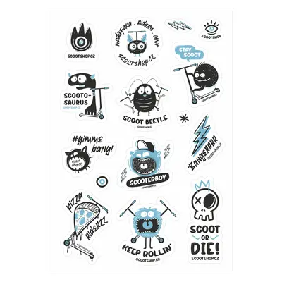 List Samolepek Scootshop.cz Teal Monsters