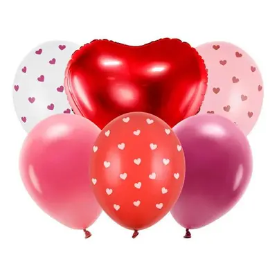 PartyDeco Balonky Be mine Valentine mix 6ks