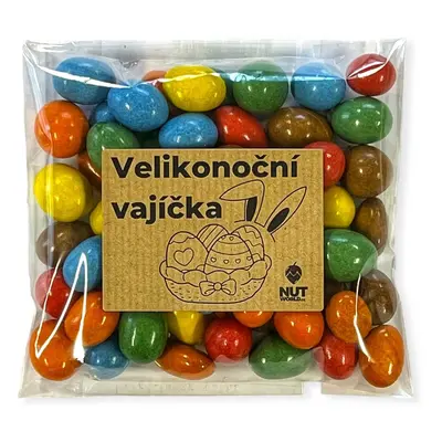 : Nutworld.cz Čokoládová velikonoční vajíčka s arašídy v celofánku se zajíčkem 200g