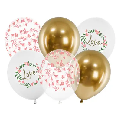 PartyDeco Latexové balonky Love mix 30 cm - 6 ks