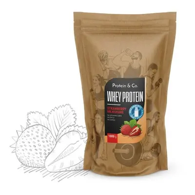 ProteinaCO WHEY PROTEIN CFM 1000g strawberry milkshake - BEZLAKTÓZOVÝ