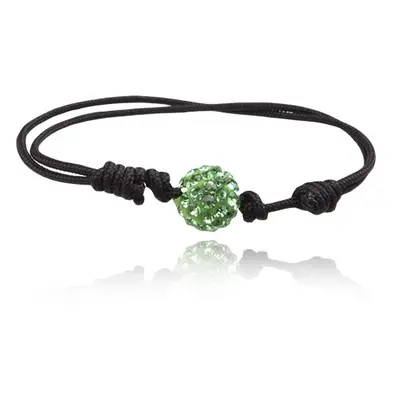 Shamballa náramek, zelená zirkonová kulička na šňůrce