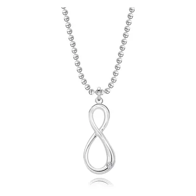 Stříbrný náhrdelník 925 - diamant, armádní řetízek, symbol Infinity