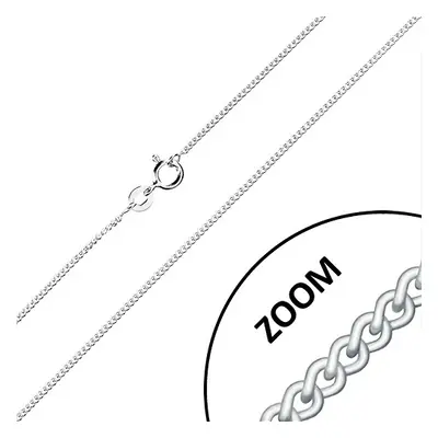 Stříbrný 925 řetízek - zatočená oválná očka, sériové napojování, 1,3 mm